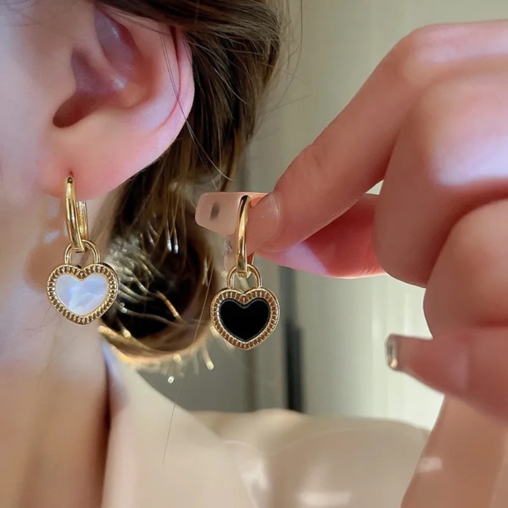 5 for $25 Classy 14k Gold Plated Heart Earrings - Picture 5 of 7